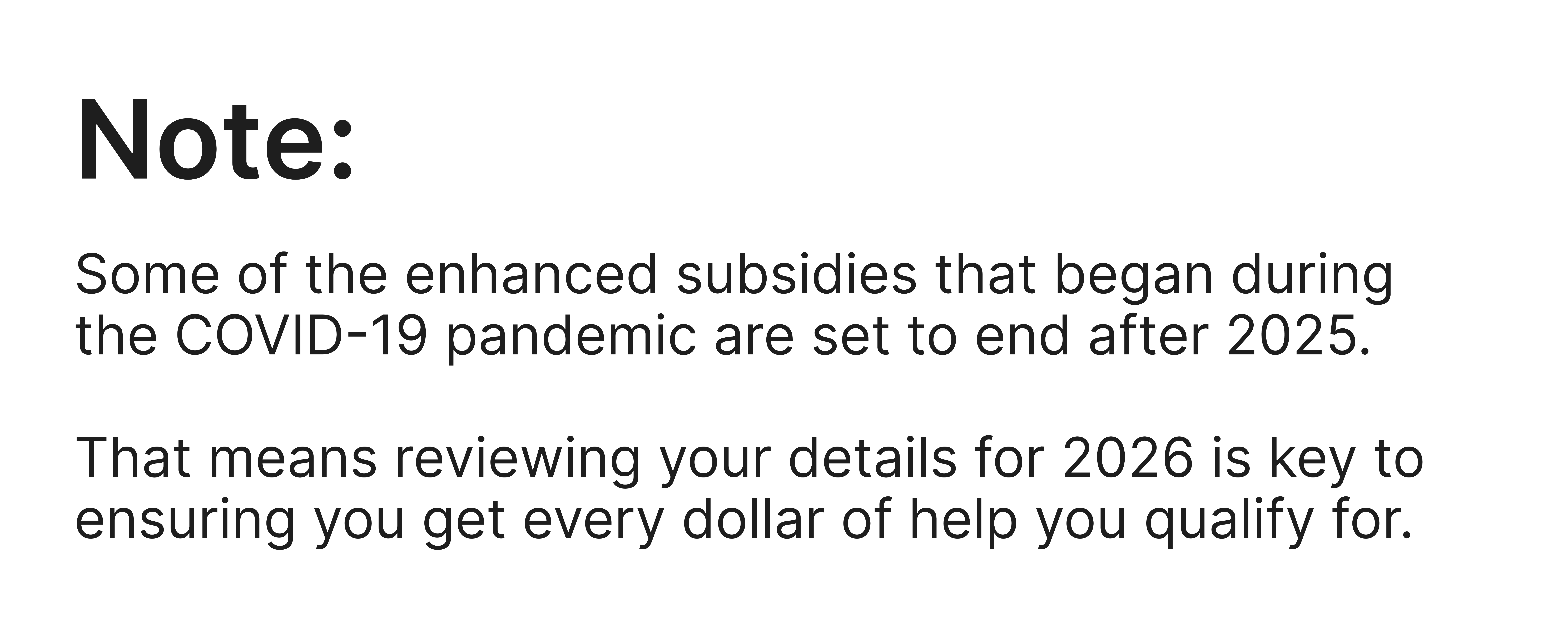 Note for Covid-19 advaned subsidies
